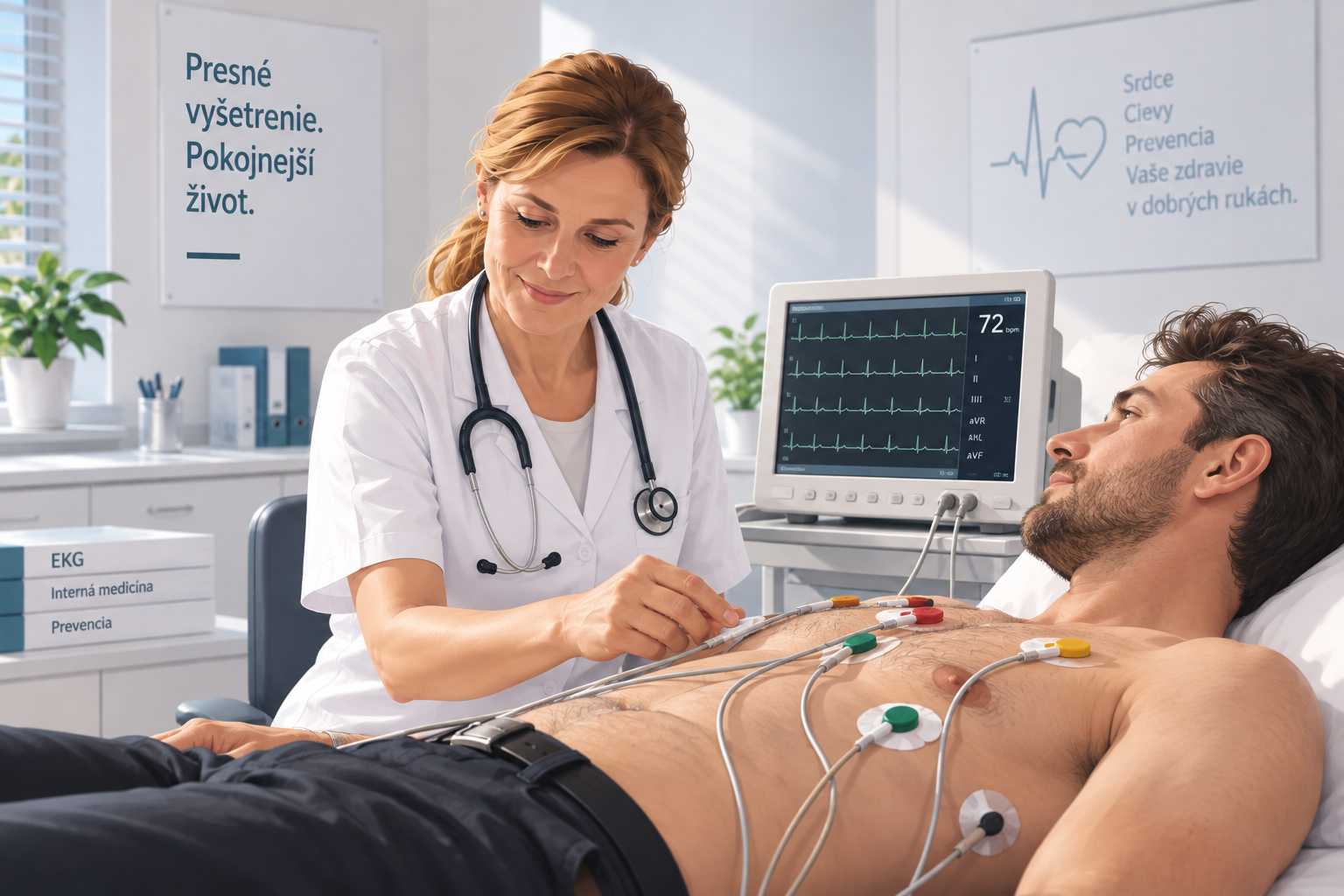 Ilustrácia EKG vyšetrenia pacienta
